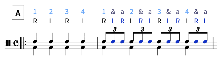 オルタネートスティッキング LESSON 1:3連符の練習