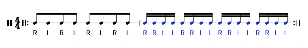 ダブルストローク LESSON 1:シングルとダブルの切り替え