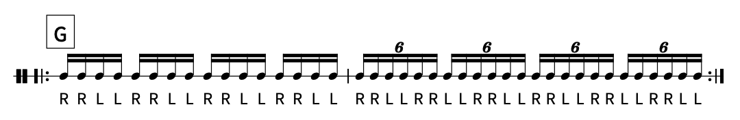 ダブルストローク LESSON 3:16分と6連符の切り替え