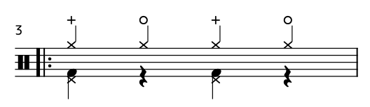 オープンハイハット LESSON 3:キックとの組み合わせ