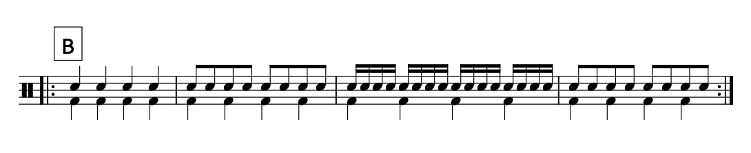 シングルストローク LESSON 1:4分・8分・16分の切り替え