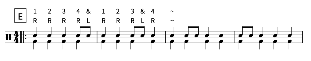 シングルストローク LESSON 2:8分を途中で加える
