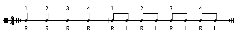 サブディビジョン LESSON 1:4分と8分の切り替え