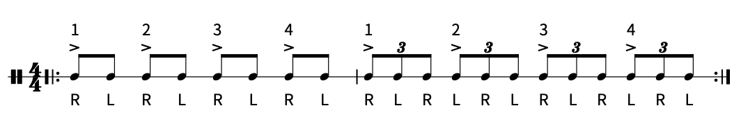 サブディビジョン LESSON 3:8分と3連符の切り替え